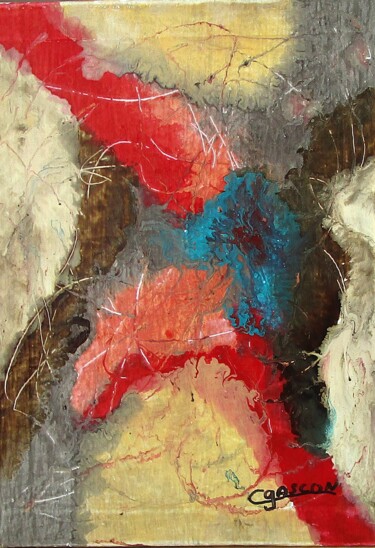 Sans titre 2025-3 "Sans titre 2025-3" başlıklı Tablo Claude Gascon tarafından, Orijinal sanat, Vitray boyama