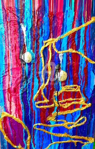 Following our path or a treasure hunt? 绘画 标题为“Following our path…” 由Nathalie Morin, 原创艺术品, 丙烯 安装在木质担架架上