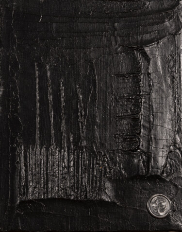 Peinture intitulée "CRATÈRE NOIR" par Isabelle Dorpe (Isalan), Œuvre d'art originale, Acrylique Monté sur Châssis en bois