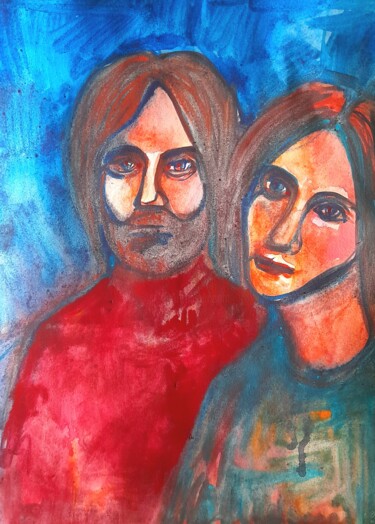绘画 标题为“Family lovers” 由Alexey Zhucovsky, 原创艺术品, 水彩