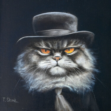 Pittura intitolato "Cat #1" da Tanya Shark, Opera d'arte originale, Olio