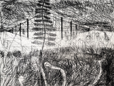 Prenten & gravures getiteld "Terminal Frond Etch…" door Darren Jekel, Origineel Kunstwerk, Ets