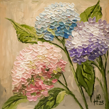 Hydrangea Pittura intitolato "Hydrangea" da Yuliia Novikova, Opera d'arte originale, Olio