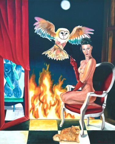 绘画 标题为“The other side” 由Nestor Abraham Hernandez Medellin, 原创艺术品, 油