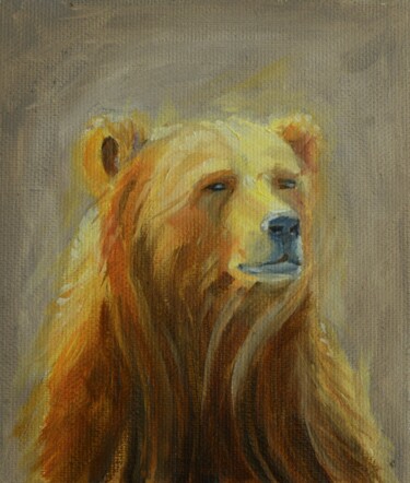 绘画 标题为“Grizzly Bear” 由Devon, 原创艺术品, 油