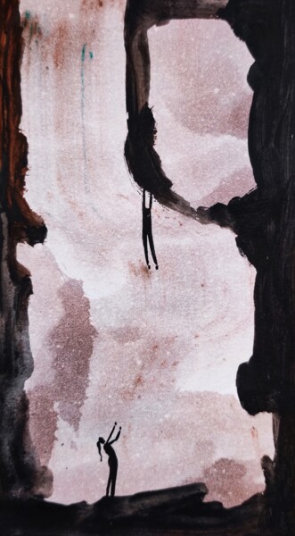 Ζωγραφική με τίτλο "More bored tourists…" από Milto Sideris, Αυθεντικά έργα τέχνης, Ακρυλικό