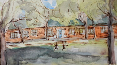 Peinture intitulée "fin d'été" par Mathilde Groult, Œuvre d'art originale, Aquarelle