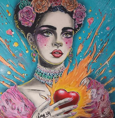 Pintura titulada "Amour Love" por Norel, Obra de arte original, Acrílico Montado en Bastidor de camilla de madera