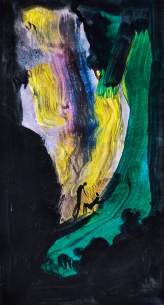 Ζωγραφική με τίτλο "More bored tourists…" από Milto Sideris, Αυθεντικά έργα τέχνης, Ακρυλικό