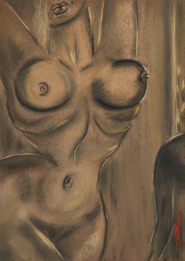 Tekening getiteld "Sense" door Olesya Nikolaeva, Origineel Kunstwerk, Pastel