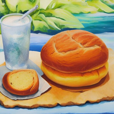 Digitale Kunst getiteld "Ideal breakfast" door Meahau, Origineel Kunstwerk, AI gegenereerde afbeelding