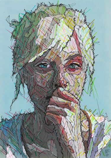 Drawing titled "THE BRINK OF SADNESS" by Nicholas Price, Original Artwork, Ink