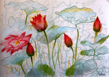 Schilderij getiteld "Fantasy with Flower…" door Rakhmet Redzhepov, Origineel Kunstwerk, Acryl