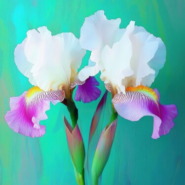 数字艺术 标题为“White and purple ir…” 由Tatiana Belchenko, 原创艺术品, 数字油画