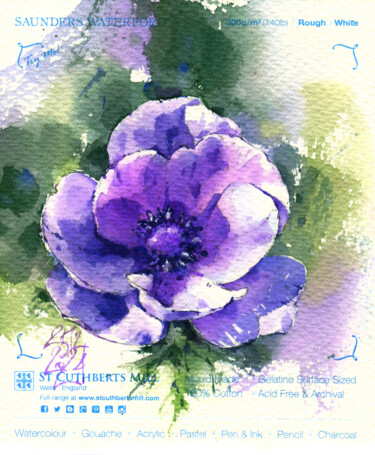 제목이 "Purple light. Anemo…"인 미술작품 Ksenia Selianko로, 원작, 수채화
