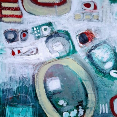 绘画 标题为“LE HAVRE VERT” 由Peggy Drouault, 原创艺术品, 丙烯 安装在木质担架架上