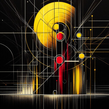 Abstrakte geometrische Komposition #203 Schilderij getiteld "Abstrakte geometris…" door Lee Eggstein, Origineel Kunstwerk, Digitale afdruk Gemonteerd op Frame voor…