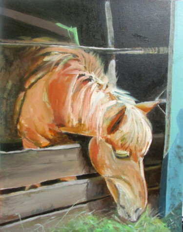 Horse Oil painting Canva Farm Village Nature Pets Countrysid "Horse Oil painting…" başlıklı Tablo Ирина Щелчкова tarafından, Orijinal sanat, Petrol Karton üzerine monte edilmiş