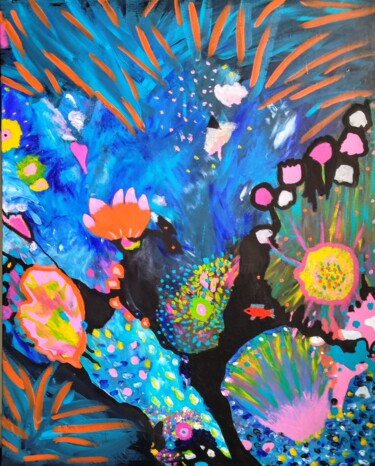 Pittura intitolato "Sous la mer je vis" da Seny Jasna, Opera d'arte originale, Acrilico