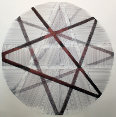 图画 标题为“cercle n°4” 由Vincent Servoz, 原创艺术品, 圆珠笔 安装在纸板上