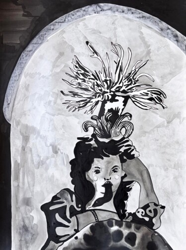 GHOST SIGNAL Drawing titled "GHOST SIGNAL" by Maria Lapteva, Original Artwork, Ink