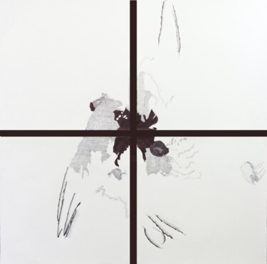 Tekening getiteld "charogne de pigeon" door Vincent Servoz, Origineel Kunstwerk, Balpen Gemonteerd op Houten paneel