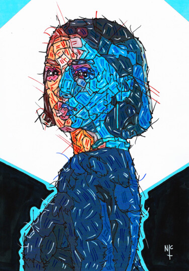 Drawing titled "FRENCH GIRL IN THE…" by Nicholas Price, Original Artwork, Ink