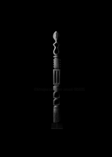 Scultura intitolato "Black Soul 21" da Akim Zerouali, Opera d'arte originale, Legno