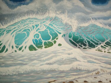 Painting titled "Spirit of the wave" by Aleksander Aleksiuk, Original Artwork, Oil