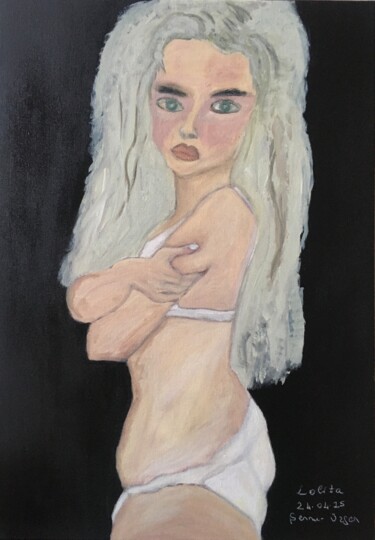 lolita Schilderij getiteld "lolita" door Sennur Üzgen, Origineel Kunstwerk, Acryl Gemonteerd op Frame voor houten brancard