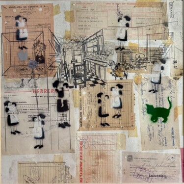 Schilderij getiteld "Francisca" door Angeles Alcantara, Origineel Kunstwerk, Olie Gemonteerd op Frame voor houten brancard
