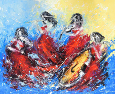 Peinture intitulée "Women's Quartet" par Marietta Martirosyan, Œuvre d'art originale, Huile Monté sur Châssis en bois