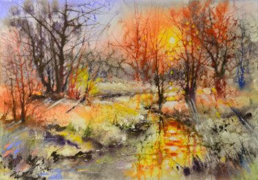 Painting titled "а  591 - AXart" by Aleksandr Khodiukov Axart, Original Artwork, Watercolor