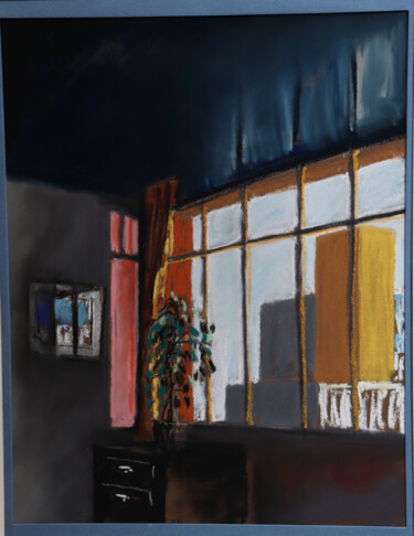 Peinture intitulée "Vue du salon de bia…" par Patrick Fraysse, Œuvre d'art originale, Pastel