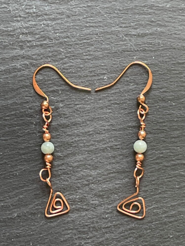 Boucles d'oreilles amazonite et cuivre