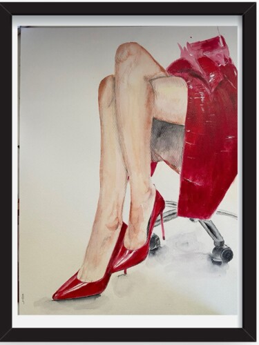 Peinture intitulée "Untitled" par Hofit Gelb, Œuvre d'art originale, Aquarelle