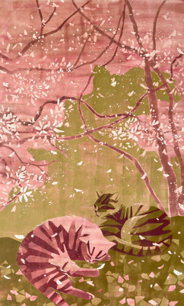 绘画 标题为“Under The Cherry Bl…” 由Ekaterina Prisich, 原创艺术品, 丙烯