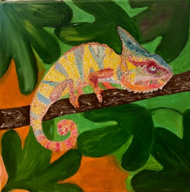Colors of Camouflage Painting titled "Colors of Camouflage" by Vera Sol, Original Artwork, Oil Mounted on Wood Stretcher frame