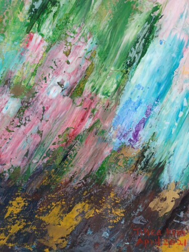 Nature’s Whispers Schilderij getiteld "Nature’s Whispers" door Jihea Kim, Origineel Kunstwerk, Acryl Gemonteerd op Frame voor houten brancard