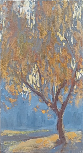 绘画 标题为“Golden Tree” 由Olena Mishyna, 原创艺术品, 油 安装在木质担架架上