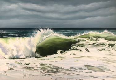 Painting titled "Le souffle de l'eau" by M'Do, Original Artwork, Acrylic Mounted on Wood Stretcher frame