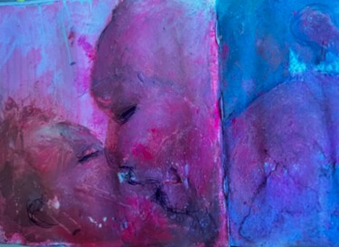 Pintura titulada "Le baiser rose" por Julia Floch Carbonel, Obra de arte original, Oleo