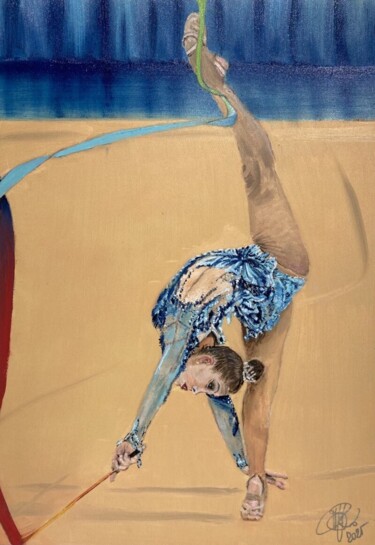 Pittura intitolato "GYMNAST" da Radan As, Opera d'arte originale, Olio Montato su Cartone
