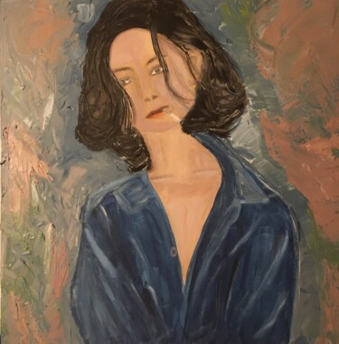 mavi düs Pittura intitolato "mavi düs" da Sennur Üzgen, Opera d'arte originale, Acrilico Montato su Telaio per barella in legno