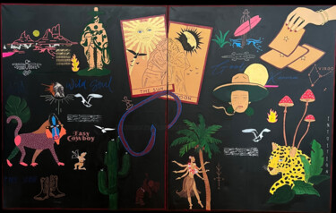 "Wild soul" başlıklı Tablo Constance Roucher-Leonarduzzi tarafından, Orijinal sanat, Akrilik Ahşap Sedye çerçevesi üzerine m…