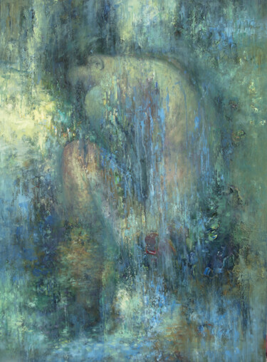 Pittura intitolato "Nude model." da Viacheslav Zaykin, Opera d'arte originale, Olio Montato su Telaio per barella in legno