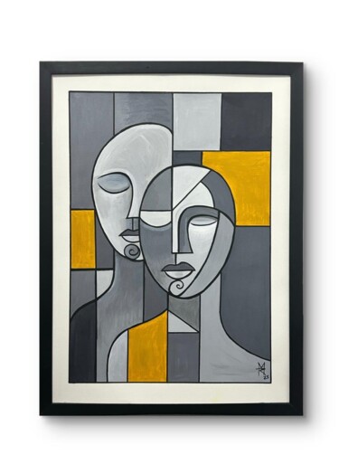 Pintura intitulada "A Máscara do Silênc…" por Marcio Raniel, Obras de arte originais, Acrílico