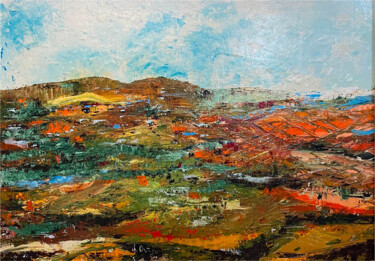 Peinture intitulée "Paysage de Provence" par Charles Ortega, Œuvre d'art originale, Huile Monté sur Châssis en bois