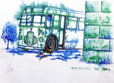 Bristol SC. 1954. Tekening getiteld "Bristol SC. 1954." door Götz Wiedenroth, Origineel Kunstwerk, Marker
