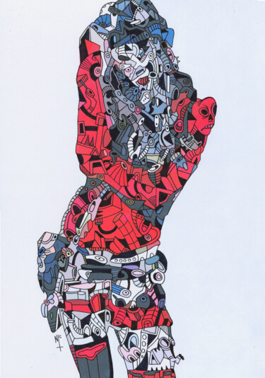 THE CYBER GOTH Drawing titled "THE CYBER GOTH" by Nicholas Price, Original Artwork, Ink